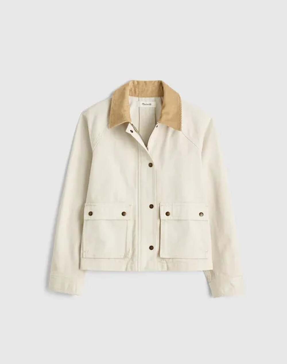 NWOT Madewell The Billie Short Jacket Size M Cream Corduroy Collar Barn - Picture 15 of 15